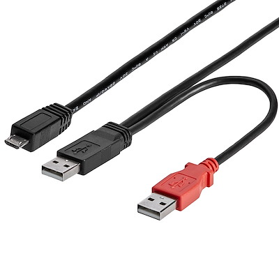 ft USB Y Cable for Hard Drive - Micro USB Cables | StarTech.com