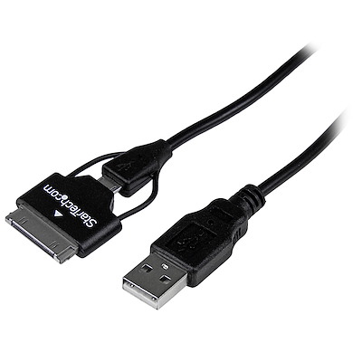 Cable USB de 65cm Combo Cargador para Móvil Micro USB y Adaptador con Conector Samsung Galaxy Tab