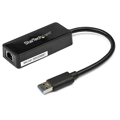 USB 3.0 Gigabit Ethernet Lan Adapter mit USB Port - Schwarz