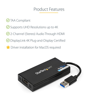 USB 3.0対応HDMIアダプタ／4K30Hz対応／DisplayLink認定 - USBビデオ