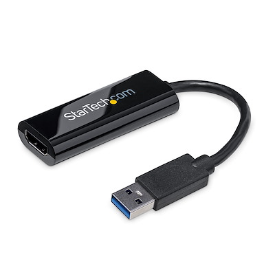 USB 3.0 - HDMI変換アダプター／1920x1200（1080p）／マルチモニター対応／USB  Type-A接続／Windowsのみ／ブラック／USB - HDMI モニター 変換コネクター／ディスプレイ コンバーター