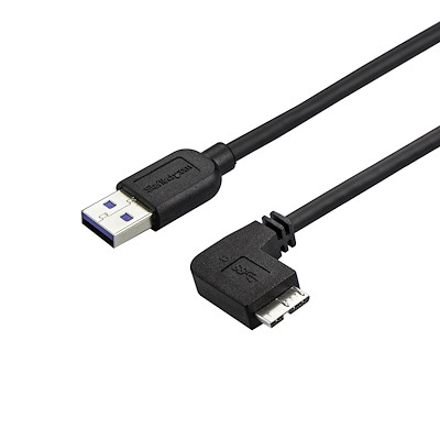 Smal Micro USB 3.0-kabel - M/M - högervinklad Micro USB - 0,5 m