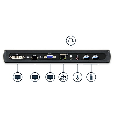 USB Dockingstation mit DVI bei StarTech.com kompatibel mit Windows / macOS USB3VDOCKD Unterstützt einen einzelnen DVI Monitor 