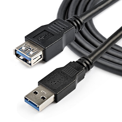 1m Black USB 3.0 Extension Cable M/F - Cables USB 3.0