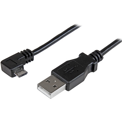 Micro-USB Charge-and-Sync Cable M/M - Right-Angle Micro-USB - 30/24 AWG - 1 m (3 ft.)