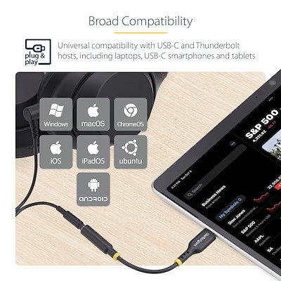 INF USB-C-zu-3,5-mm-Adapter – Mit Ladebuchse, 5 Cm, Grau, Für Kopfhörer & Gleichzeitiges Laden