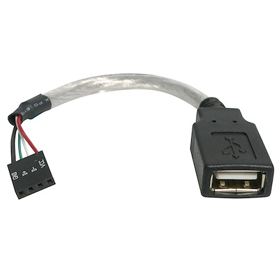 15 cm USB 2.0-kabel - USB A-hona till USB-moderkorthuvud med 4 stift F/F