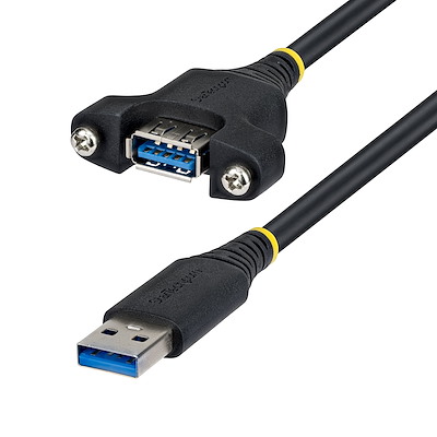 2m パネルマウント用USBケーブル、USB-Aオス-メス延長ケーブル