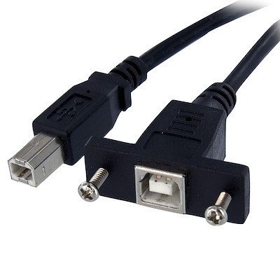 90cm USB B auf B Blendenmontage Kabel - Bu/St