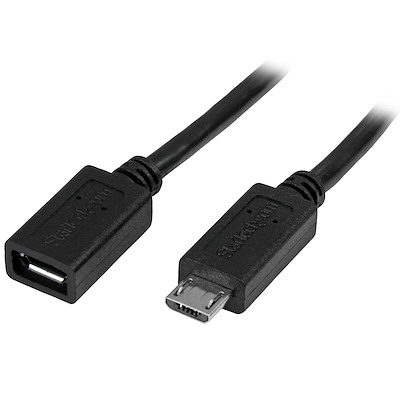 Micro-USB Förlängningskabel - M/F - 0,5 m