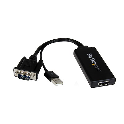 USB 3.0 zu HDMI und VGA Adapter schwarz USB zu VGA Konverter 1080P Audio kein Mac // Linux // Vista // Chrom unterst/ützt HDMI VGA Sync Ausgang f/ür Windows 7//8//10