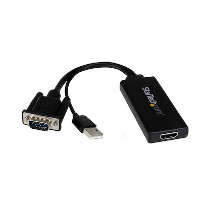 Adaptador Vga A Hdmi + Audio, Convertidor Para Pc Y Portátil