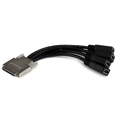 VHDCI Cable Full HD, 4 Port HDMI Breakout Cable for Video Card, 1920x1200 60Hz, 30 AWG, Mirror or Expand Video, VHDCI to HDMI Breakout Cable, VHDCI Adapter