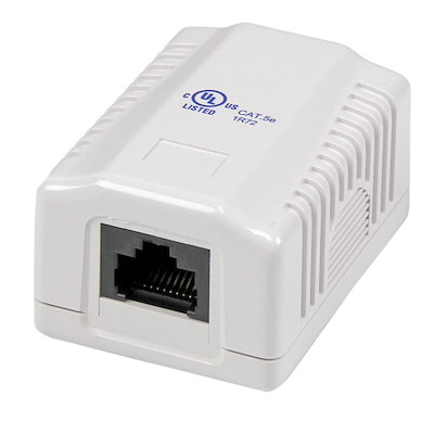 Single Cat5e RJ45 Wall Jack White - Network Wall Jacks & Outlets