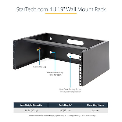 4U Wall Mount Rack (19in) - 14in Deep - Server-Racks, Server Management