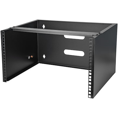 6U Wall Mount Network Rack - 14 Inch Deep (Low Profile) - 19" Patch Panel Bracket for Shallow Server and IT Equipment, Network Switches - 44lbs/20kg Weight Capacity, Black