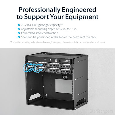 StarTech.com 壁掛け型ウォールラック 棚板付属 スチール製 8U WALLSHELF8U Amazon | StarTech.com 壁掛け型ウォールラック 棚板付属