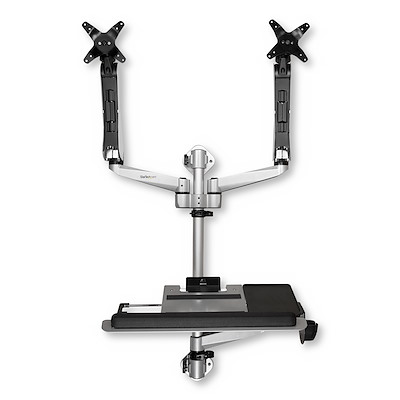 Wall Mount Workstation Dual 30in, Monitor Arm Stand