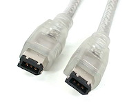 15 ft Transparent IEEE-1394 Firewire Cable 6-6 M/M