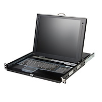1U 17" Rackmount LCD Console w/ Rear Mount KVM Switch Module