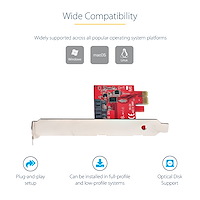 Carte PCIe Vers SATA 3.0 - 2 Ports 6 Gbps Pour Disques Durs Et SSD | Compatible Windows, Mac, Linux