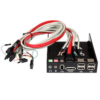 3.5in Black Multi Port Panel for Front Drive Bay with HD Audio - eSATA / FireWire 400 / USB 2.0