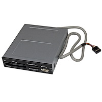 Interne USB 2.0 multimedia kaartlezer 3,5"  22-in-1 Front Panel  card reader 22-in-1 - zwart