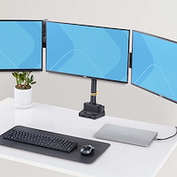 Support pour 3 écrans PC pour bureau via une pince Maclean MC-811 VESA