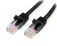 Cat5e Patch Cable with Snagless RJ45 Connectors - 15m, Black