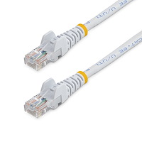 Cat5e Patch Cable with Snagless RJ45 Connectors - 10 ft, White