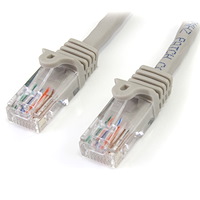 Câble réseau Cat5e UTP sans crochet de 3m - Cordon Ethernet RJ45 anti-accroc - M/M - Gris