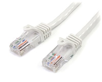Câble réseau Cat5e UTP sans crochet de 2m - Cordon Ethernet RJ45 anti-accroc - M/M - Blanc