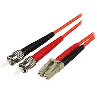 Cable Adaptador de Red de 10m Multimodo Dúplex Fibra Óptica LC-ST 50/125 - Patch Duplex