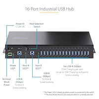 Add 16x USB 3.2 Gen 1 (5 Gbps) ports to two host computers, using