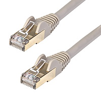 15ft CAT6a Ethernet Cable - 10 Gigabit Shielded Snagless RJ45 100W PoE Patch Cord - 10GbE STP Network Cable w/Strain Relief - Gray Fluke Tested/Wiring is UL Certified/TIA