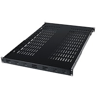 1U Adjustable Vented Server Rack Mount Shelf - 175lbs - 19.5 to 38in Adjustable Mounting Depth Universal Tray for 19" AV/ Network Equipment Rack - 27.5in Deep