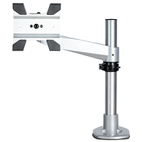 Desk Mount Monitor Arm - VESA or Apple iMac/Thunderbolt or Ultrawide Display up to 14kg - Articulating Height Adjustable Single Desktop Monitor Pole Mount - Clamp/Grommet