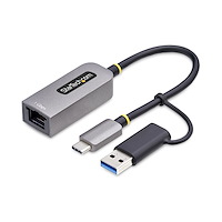 USB-C Ethernet Adapter mit USB-A Dongle, 10/100/1000Mbps, 15cm Kabel ...