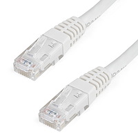 1ft CAT6 Ethernet Cable - White CAT 6 Gigabit Ethernet Wire -650MHz 100W PoE RJ45 UTP Molded Network/Patch Cord w/Strain Relief/Fluke Tested/Wiring is UL Certified/TIA