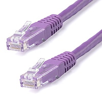 50ft CAT6 Ethernet Cable - Purple CAT 6 Gigabit Ethernet Wire -650MHz 100W PoE RJ45 UTP Molded Network/Patch Cord w/Strain Relief/Fluke Tested/Wiring is UL Certified/TIA