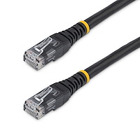35ft CAT6 Ethernet Cable - Black CAT 6 Gigabit Ethernet Wire -650MHz 100W PoE RJ45 UTP Molded Network/Patch Cord w/Strain Relief/Fluke Tested/Wiring is UL Certified/TIA