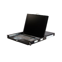 1U 17" Rackmount LCD Console with Integrated 16 Port IP KVM Switch