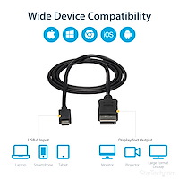 Cavo USB C A DisplayPort 8K 60Hz – 2m – Bidirezionale – Intrecciato Nylon – Placcato Oro