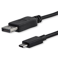 Câble Adaptateur USB C vers DisplayPort 1.2 4K 60Hz - 1,8m - Câble USB-C vers DisplayPort - HBR2 - Câble Vidéo USB Type-C DP Alt Mode vers Moniteur DP - Fonctionne avec Thunderbolt 3 - Noir