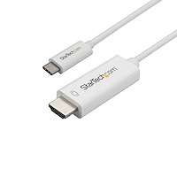 10ft (3m) USB C to HDMI Cable - 4K 60Hz USB Type C to HDMI 2.0 Video Adapter Cable - Thunderbolt 3 Compatible - Laptop to HDMI Monitor/Display - DP 1.2 Alt Mode HBR2 - White