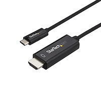 USB C till HDMI-kabel på 2 m ‒ videokabeladapter USB Type C till HDMI 2.0 för 4K vid 60 Hz ‒ Thunderbolt 3-kompatibel ‒ bärbar dator till HDMI-skärm ‒ DP 1.2 Alt-läge HBR2 ‒ svart