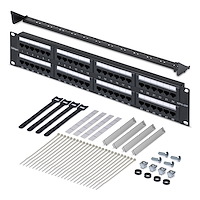 パッチパネル／48ポート／2Uラックマウント／Cat5e Cat6対応／110型