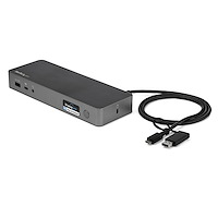 USB-C & USB-A Dock - Hybrid Universal Laptop Docking Station w/ Dual Monitor 4K60Hz HDMI & DisplayPort - USB 3.1 Gen 1 Hub, GbE - 60W Power Delivery - Windows, Mac & Chrome
