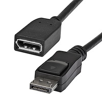 6ft (2m) DisplayPort Extension Cable - 4K x 2K Video - DisplayPort Male to Female Extension Cable - DP 1.2 Extender Cable / Cord - DP to DP Cable with Latching DP Connector