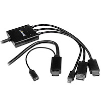 Câble adaptateur HDMI, DisplayPort ou Mini DisplayPort vers HDMI de 2 m - Noir